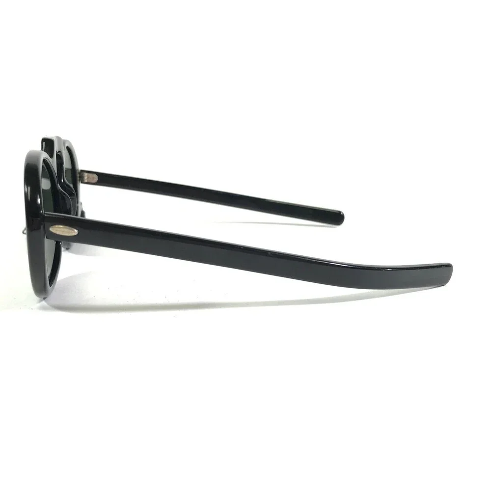 Vintage Suntimer Sunglasses S-633 Black Round Frames with Green Lenses 48-17-140